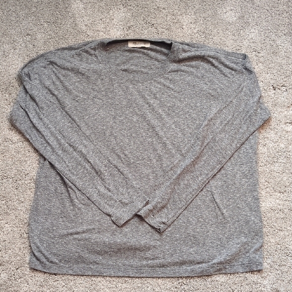 Madewell Tops - Madewell Long Sleeve Gray Crewneck Shirt Size Medium